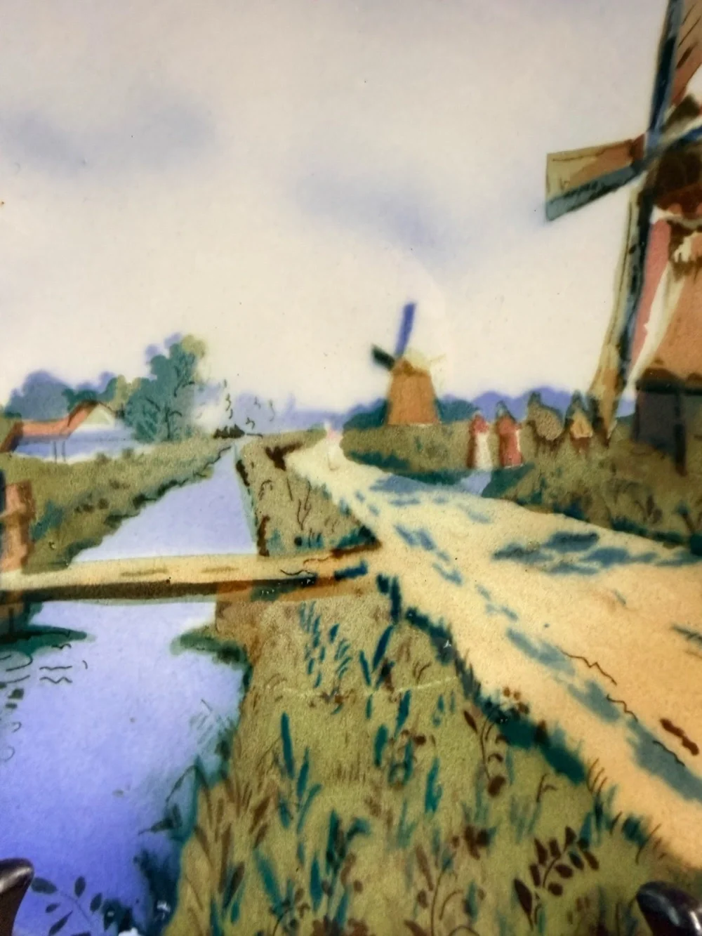Decorative Wall Plate with Windmill